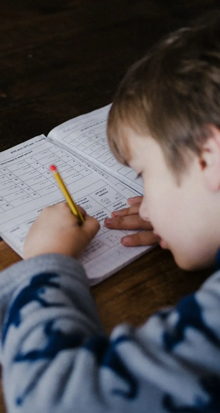 boy writing